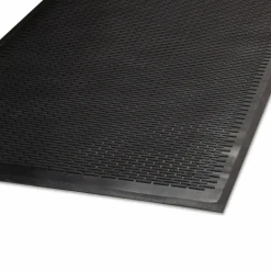 Guardian Clean Step Outdoor Rubber Scraper Mat, Black Ribbon Ribbed Polypropylene Surface, 36