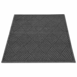 Guardian EcoGuard Diamond Floor Mats, Rectangular, Charcoal Gray Carpeted Surface, 24" x 36"