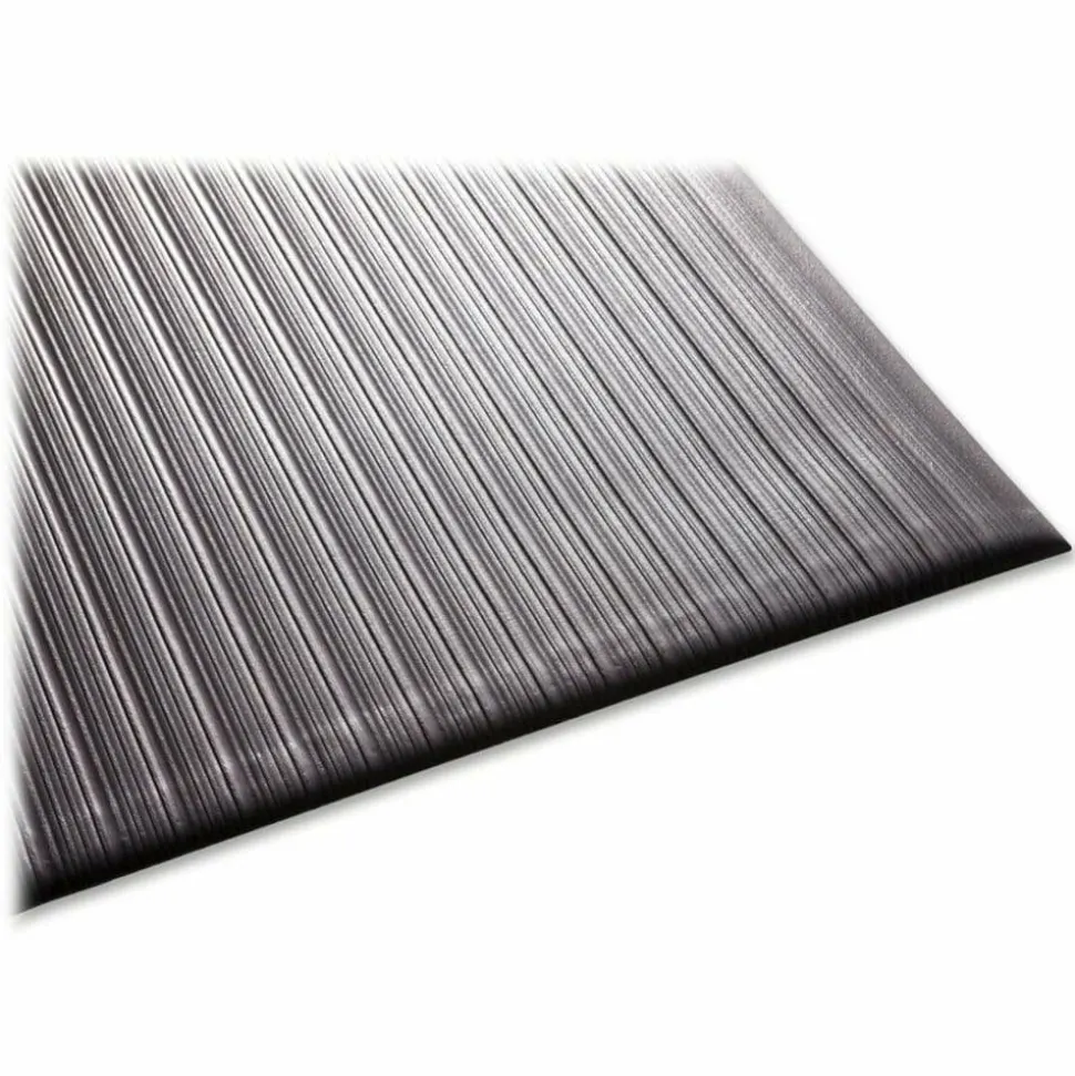 Guardian Floor Protection Air Step Anti-Fatigue Mat - Indoor - 60" Length x 36" Width x 0.37" Thickness - Polypropylene - Black