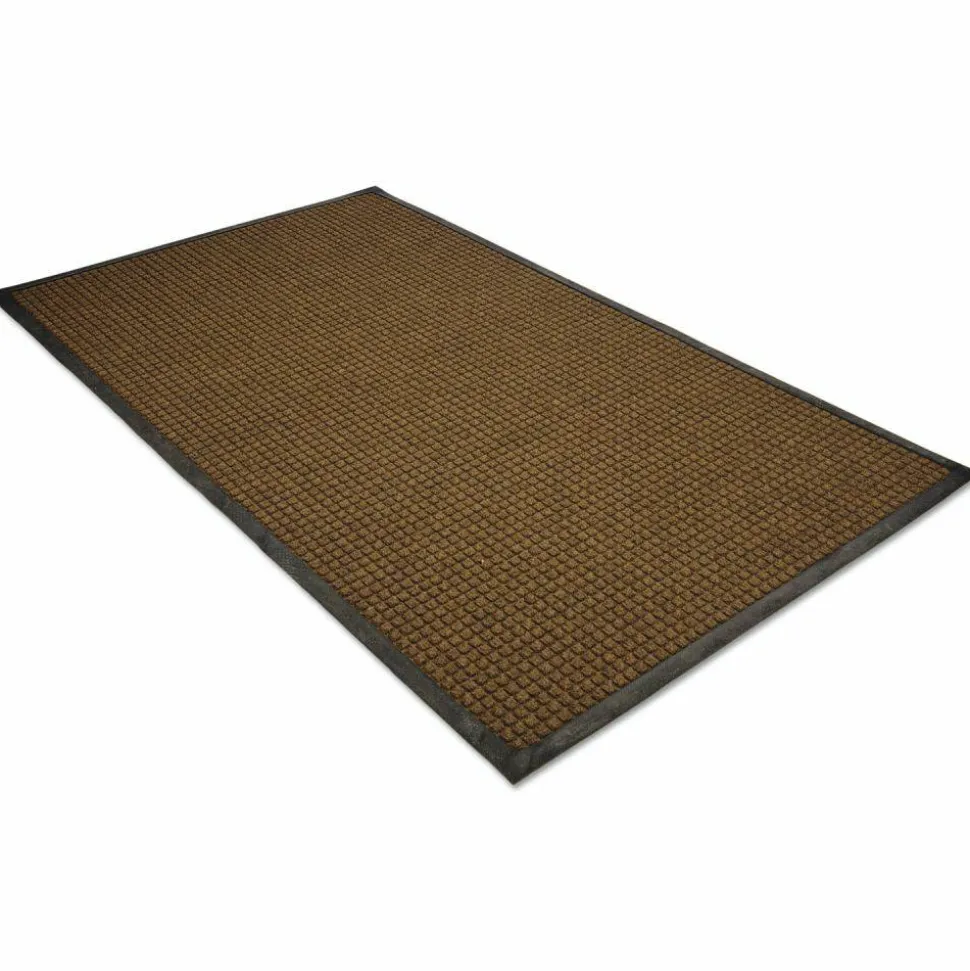 Guardian WaterGuard Indoor/Outdoor Scraper Mat, Rectangular, Brown Ridged Needle-Punch Surface, 36" x 60"