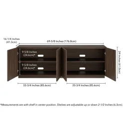 Halifax Rectangular Fluted TV Stand for TV's up to 75