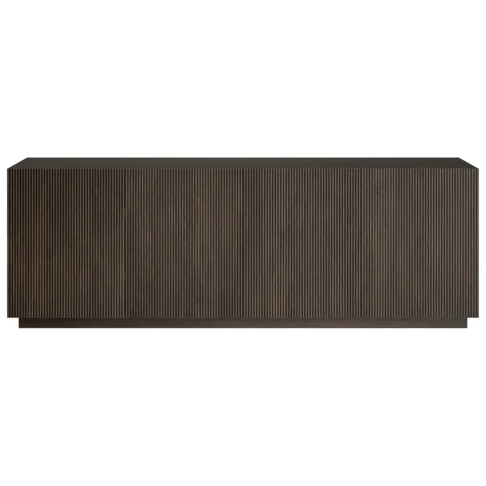 Halifax Rectangular Fluted TV Stand for TV's up to 75" in Alder Brown