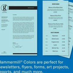 Hammermill Colors Color Multi-Use Printer & Copy Paper, 1 Ream, Blue, Letter (8.5
