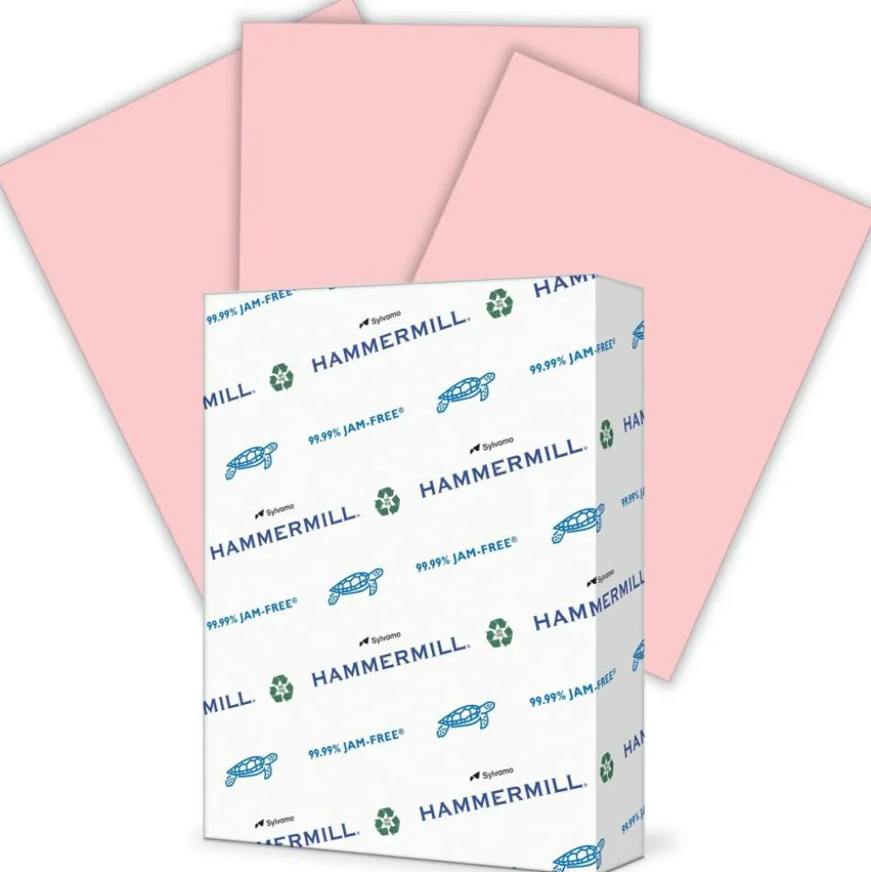 Hammermill Colors Color Multi-Use Printer & Copy Paper, 1 Ream, Pink, Letter (8.5" x 11"), 500 Sheets Per Ream, 24 Lb, 100 Brightness, 30% Recycled