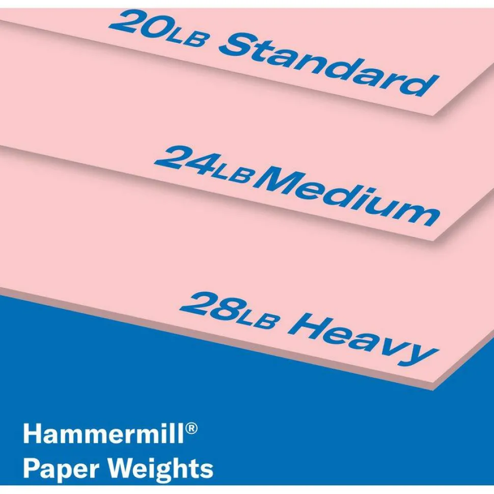 Hammermill Colors Color Multi-Use Printer & Copy Paper, 1 Ream, Pink, Letter (8.5" x 11"), 500 Sheets Per Ream, 24 Lb, 100 Brightness, 30% Recycled