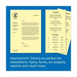 Hammermill Colors Print Paper, 20 lb Bond Weight, 8.5 x 11, Canary, 500 Sheets/Ream, 10 Reams/Carton