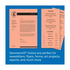 Hammermill Colors Print Paper, 20 lb Bond Weight, 8.5 x 11, Salmon, 500 Sheets/Ream, 10 Reams/Carton