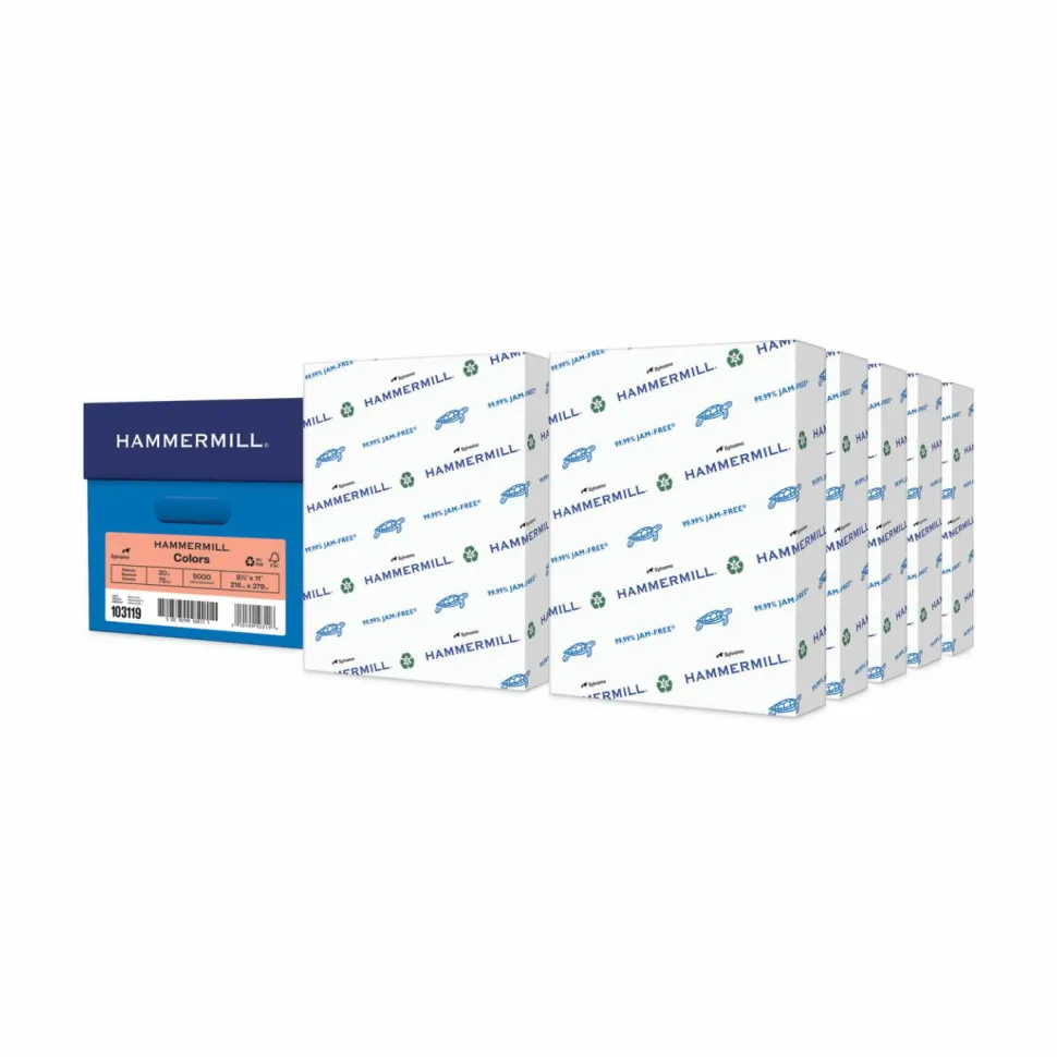 Hammermill Colors Print Paper, 20 lb Bond Weight, 8.5 x 11, Salmon, 500 Sheets/Ream, 10 Reams/Carton