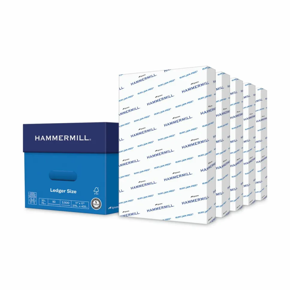Hammermill Copy Plus Print Paper, 92 Bright, 20 lb Bond Weight, 11 x 17, White, 500 Sheets/Ream, 5 Reams/Carton