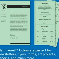 Hammermill Fore Super-Premium Color Copy Paper, 1 Ream, Green, Letter (8.5" x 11"), 500 Sheets Per Ream, 20 Lb, 30% Recycled