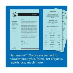 Hammermill Fore Super-Premium Color Copy Paper, 1 Ream, Blue, Letter (8.5