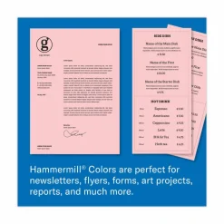 Hammermill Fore Super-Premium Color Copy Paper, 1 Ream, Pink, Letter (8.5