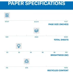 Hammermill Great White Copy Paper, White, Letter (8.5" x 11"), 5000 Sheets Per Case, 20 Lb, 92 Brightness, 30% Recycled
