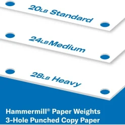 Hammermill Great White 3-Hole-Punched Inkjet Or Laser Paper, 10 Reams, White, Letter Size (8 1/2