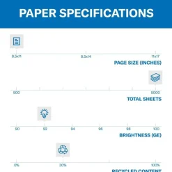 Hammermill Great White 3-Hole-Punched Inkjet Or Laser Paper, 10 Reams, White, Letter Size (8 1/2
