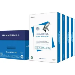 Hammermill Great White Inkjet Or Laser Paper, 1 Ream, White, Ledger Size (11" x 17"), 30% Recycled, Ream Of 500 Sheets, 20 Lb, 92 Brightness