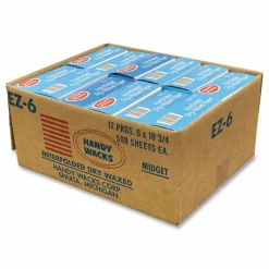 Handy Wacks© Interfolded Dry Waxed Paper Deli Sheets, 10.75 x 6, 12/Carton