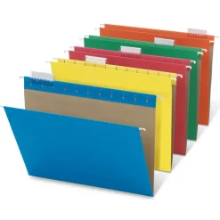 Hanging File Folders, Letter Size, Assorted Colors, Box Of 25