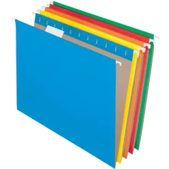 Hanging File Folders, Letter Size, Assorted Colors, Box Of 25