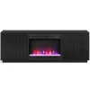 Hanson Rectangular TV Stand with 26" Crystal Fireplace for TV's up to 75" in Black Grain