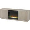 Hanson Rectangular TV Stand with 26" Crystal Fireplace for TV's up to 75" in Alder White