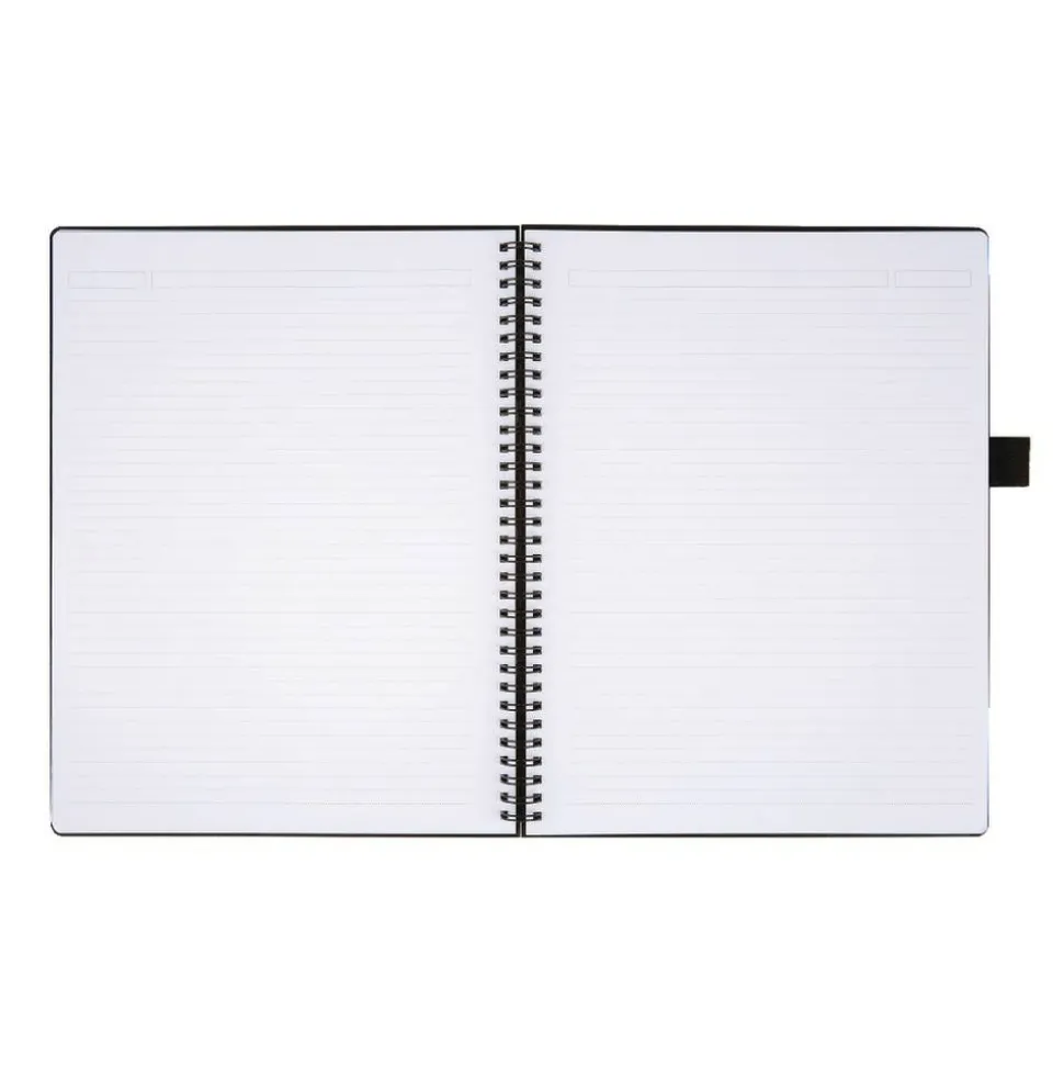 Hard Cover Premium Business Notebook, 8 1/2" x 11", 1 Subject, Narrow Ruled, 120 Pages (60 Sheets), Black