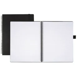Hard Cover Premium Business Notebook, 8 1/2" x 11", 1 Subject, Narrow Ruled, 120 Pages (60 Sheets), Black