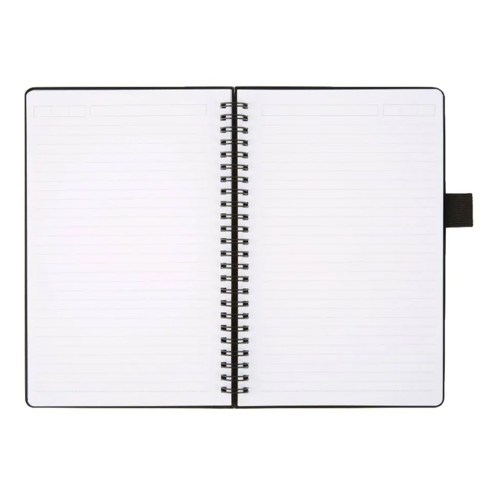 Hard Cover Premium Business Notebook, Junior, 5 1/2" x 8 1/2", 1 Subject, Narrow Ruled, 120 Pages (60 Sheets), Black