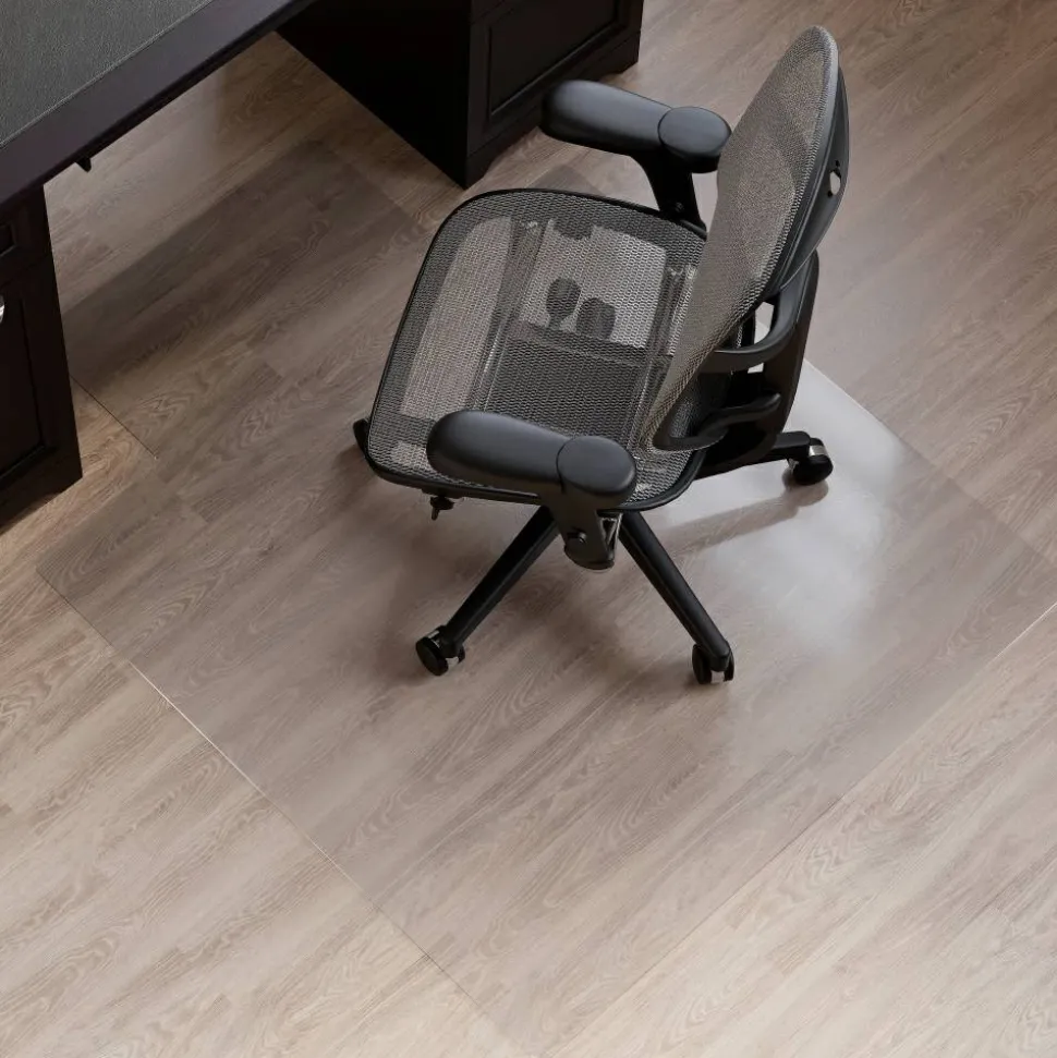 Hard Floor Chair Mat, Wide Lip, 45" x 53", Clear, OD76600