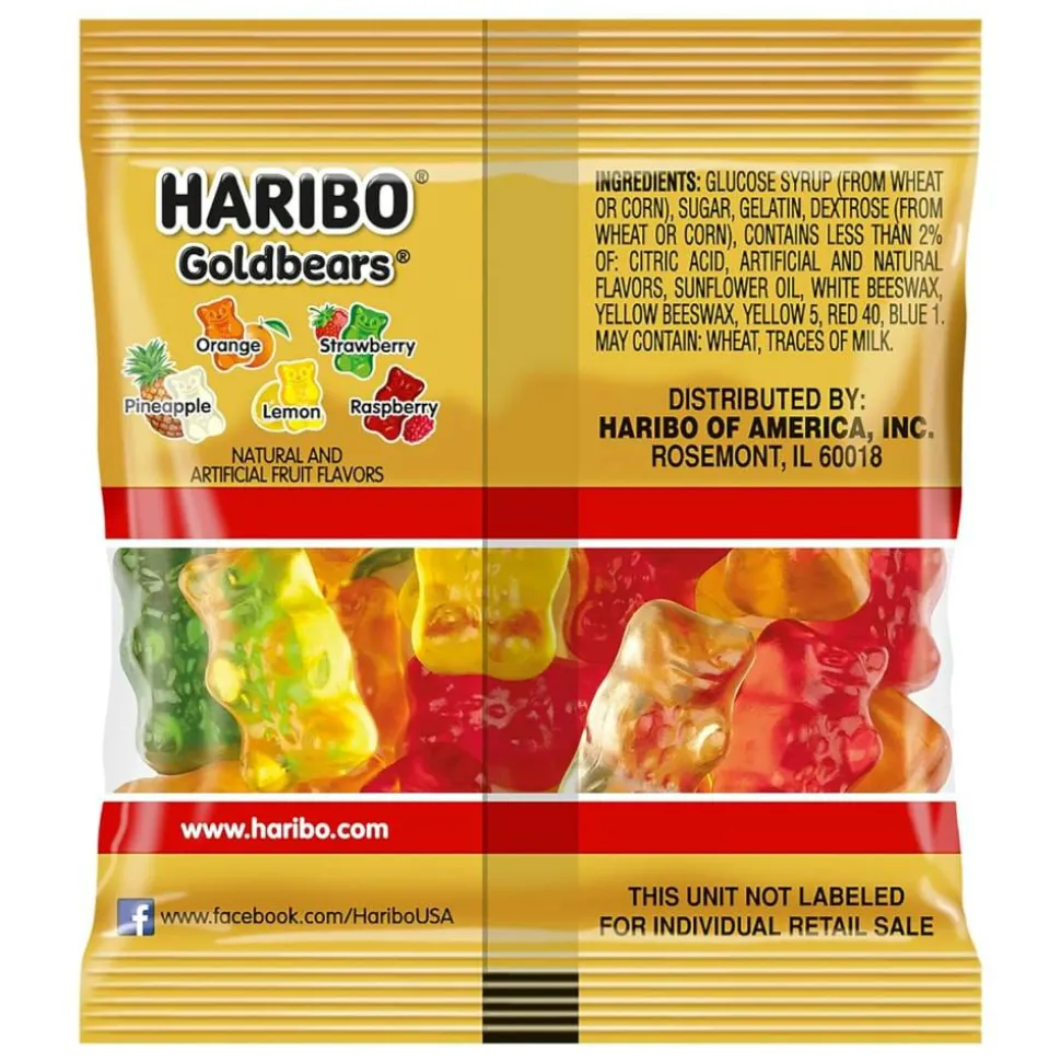 HARIBO Gold Bears, 22.8 Oz, Tub Of 54 Packs
