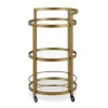 Hause 21" Wide Round Bar Cart in Brass