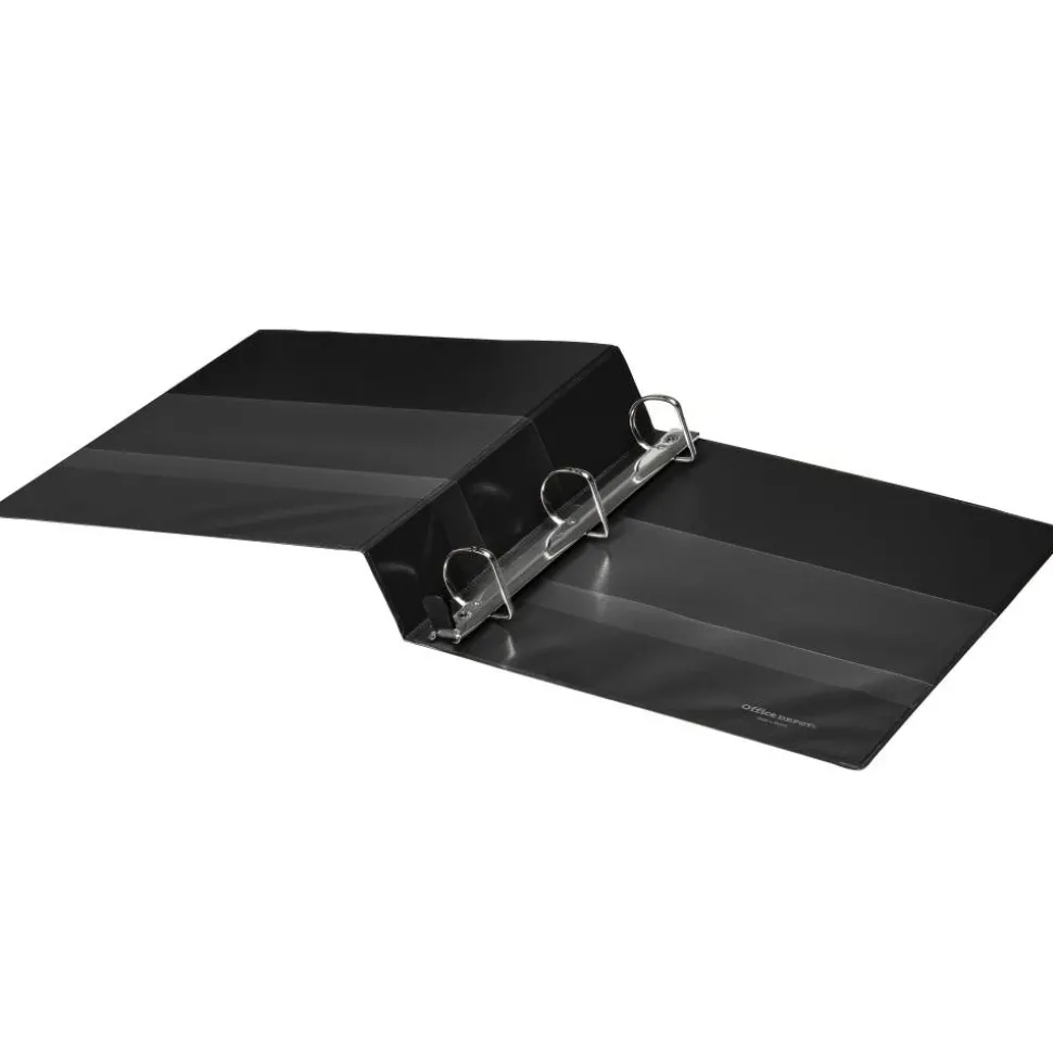 Heavy-Duty View 3-Ring Binder, 1 1/2" D-Rings, 49% Recycled, Black