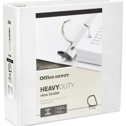 Heavy-Duty View 3-Ring Binder, 3" D-Rings, White