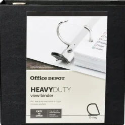Heavy-Duty View 3-Ring Binder, 3" D-Rings, 49% Recycled, Black