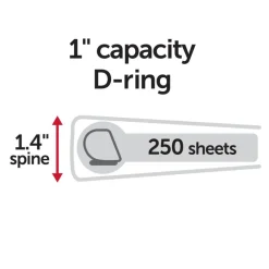 Heavy-Duty View 3-Ring Binder, 1" D-Rings, Purple