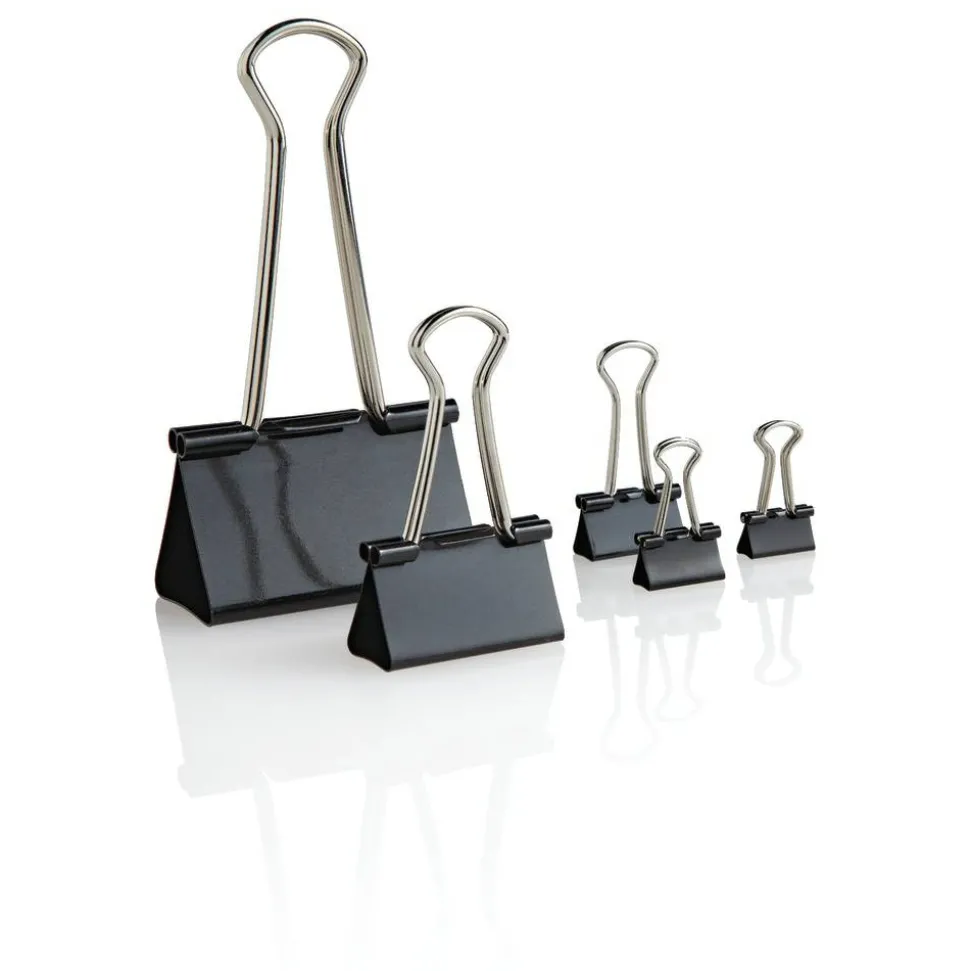 Heavy-Duty Binder Clips, Large, 2" Wide, 1" Capacity, Black, Box Of 48