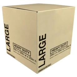 Heavy-Duty Corrugated Moving Box, 20"H x 20"W x 20"D, Kraft