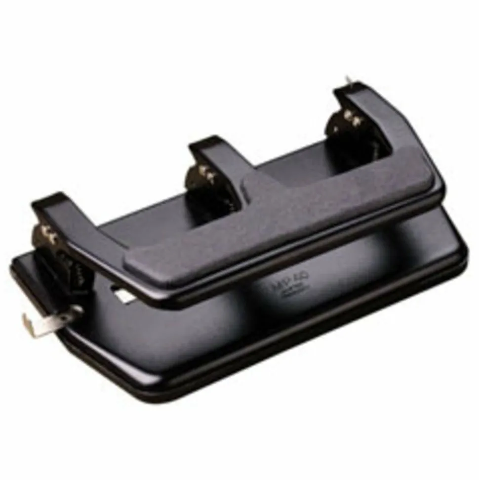 Heavy-Duty 3-Hole Paper Punch, Black