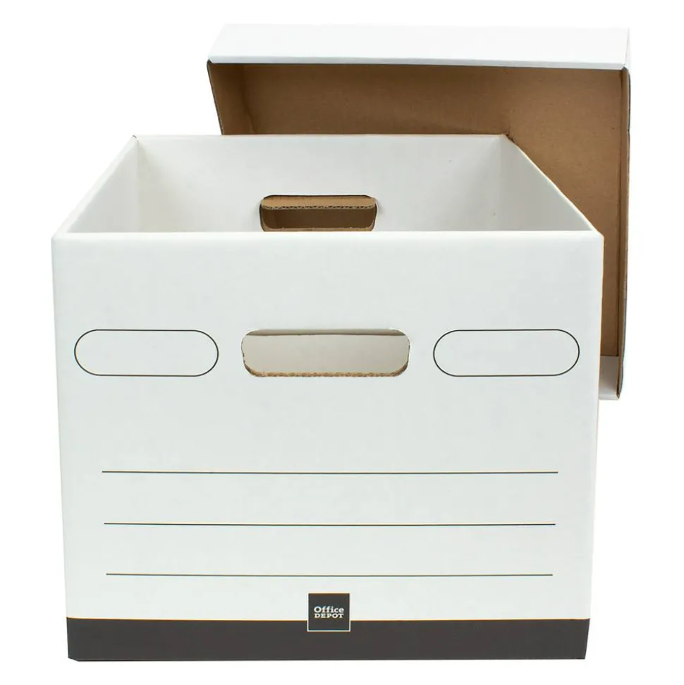Heavy-Duty Quick Set Up Storage Boxes, Letter/Legal Size, 15" x 12" x 10", White/Black, Pack Of 5