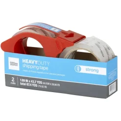Heavy-Duty Shipping Packing Tape With Dispenser, 1.89