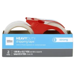 Heavy-Duty Shipping Packing Tape With Dispenser, 1.89