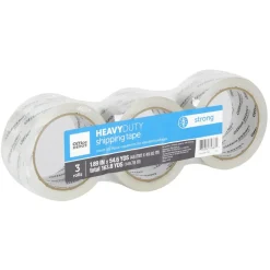 Heavy Duty Shipping Packing Tape, 1.89" x 54.6 Yd., Crystal Clear, Pack Of 3 Rolls