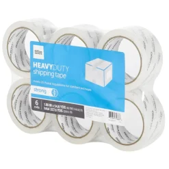 Heavy Duty Shipping Packing Tape, 1.89" x 54.6 Yd., Crystal Clear, Pack Of 6 Rolls