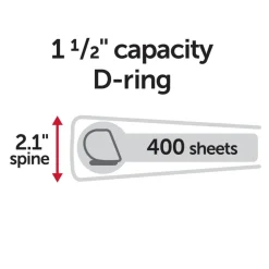 Heavy-Duty View 3-Ring Binder, 1 1/2