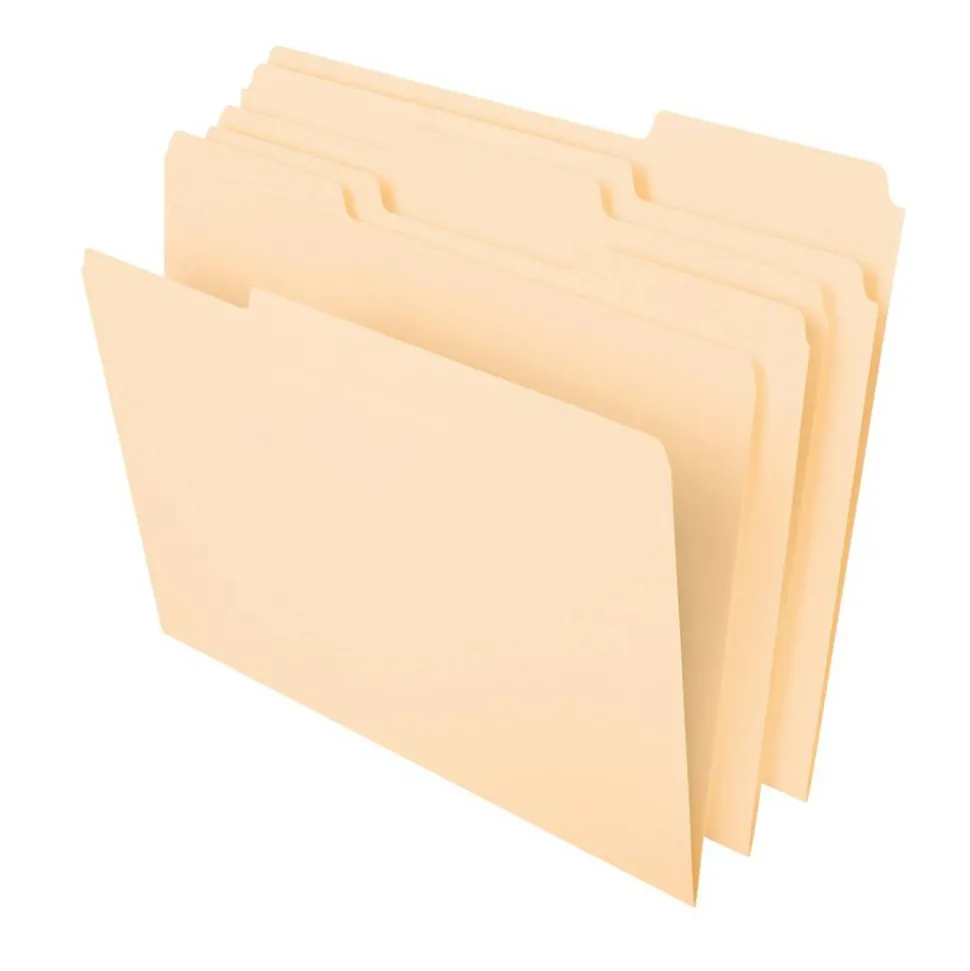 Heavyweight Manila File Folders, 1/3 Cut, Letter Size (8-1/2" x 11"), Manila, Box Of 50 Folders