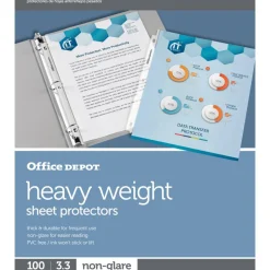 Heavyweight Sheet Protectors, 8-1/2" x 11", Non-Glare, Pack Of 100