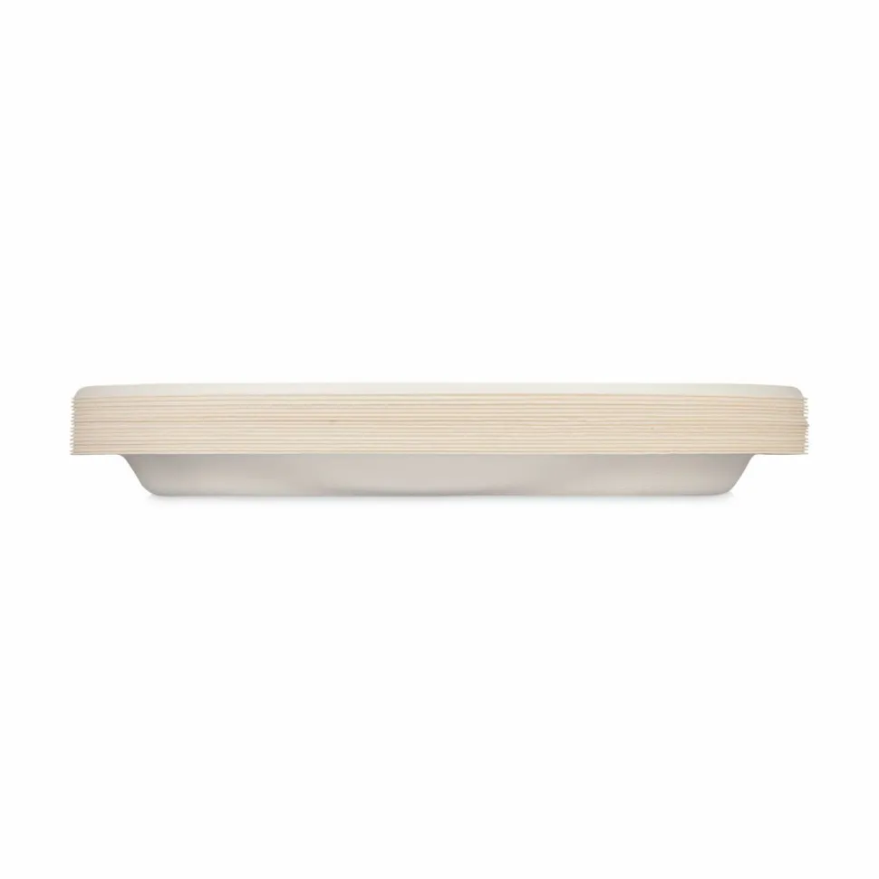 Hefty ECOSAVE Tableware, Plate, Sugarcane, 6.75" dia, White, 30/Pack, 12 Packs/Carton