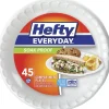 Hefty Everyday 8-7/8" Plates - Disposable - White - 45 / Pack
