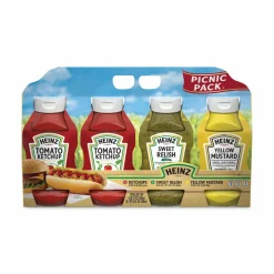 Heinz Ketchup, Mustard and Relish Picnic Pack, 2 Ketchup, Mustard, Relish, 4 Bottles/Carton