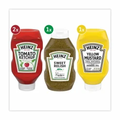 Heinz Ketchup, Mustard and Relish Picnic Pack, 2 Ketchup, Mustard, Relish, 4 Bottles/Carton